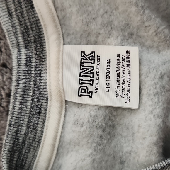 Grey Space Dye Victoria Secret PINK oversized Sweatshirt- Lrg - Picture 3 of 3